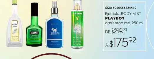 Oferta de Playboy - Ejrmblo Body Mist por $175.92 en Del Sol