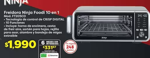 Oferta de AIRE - Freidora Ninja Foodi por $1990 en Soriana Híper