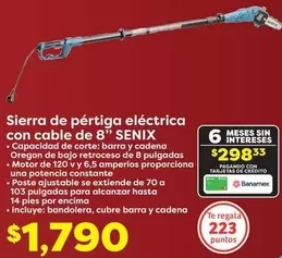 Oferta de 8 - Sierra De Pértiga Eléctrica Con Cable De " por $1790 en Soriana Híper