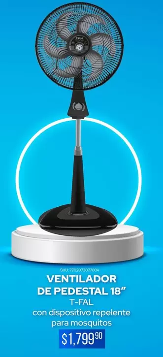 Oferta de T-fal - Ventilador De Pedestal 18" por $1799 en Del Sol