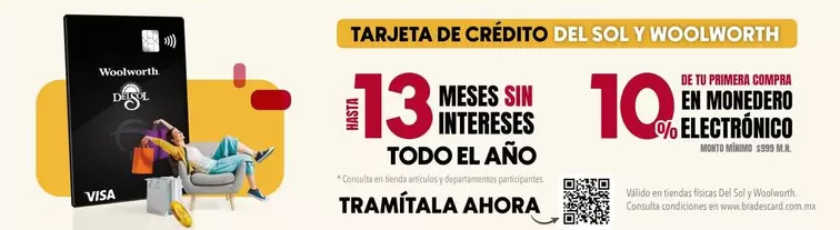 Oferta de Woolworth - Tarjeta De Crédito Del Sol Y en Del Sol