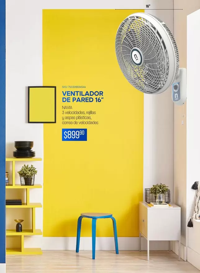 Oferta de Navia - Ventilador De Pared 16" por $899.99 en Woolworth