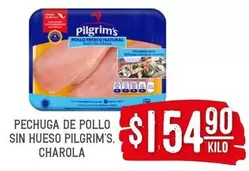 Oferta de Pilgrim's - Pechuga De Pollo Sin Hueso por $154.9 en Soriana Híper