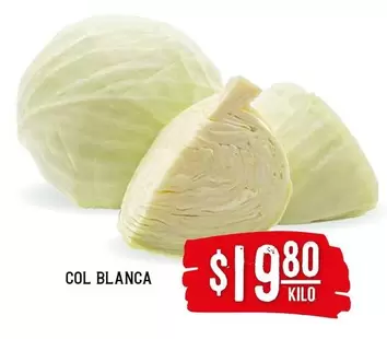 Oferta de Col Blanca por $19.8 en Soriana Híper